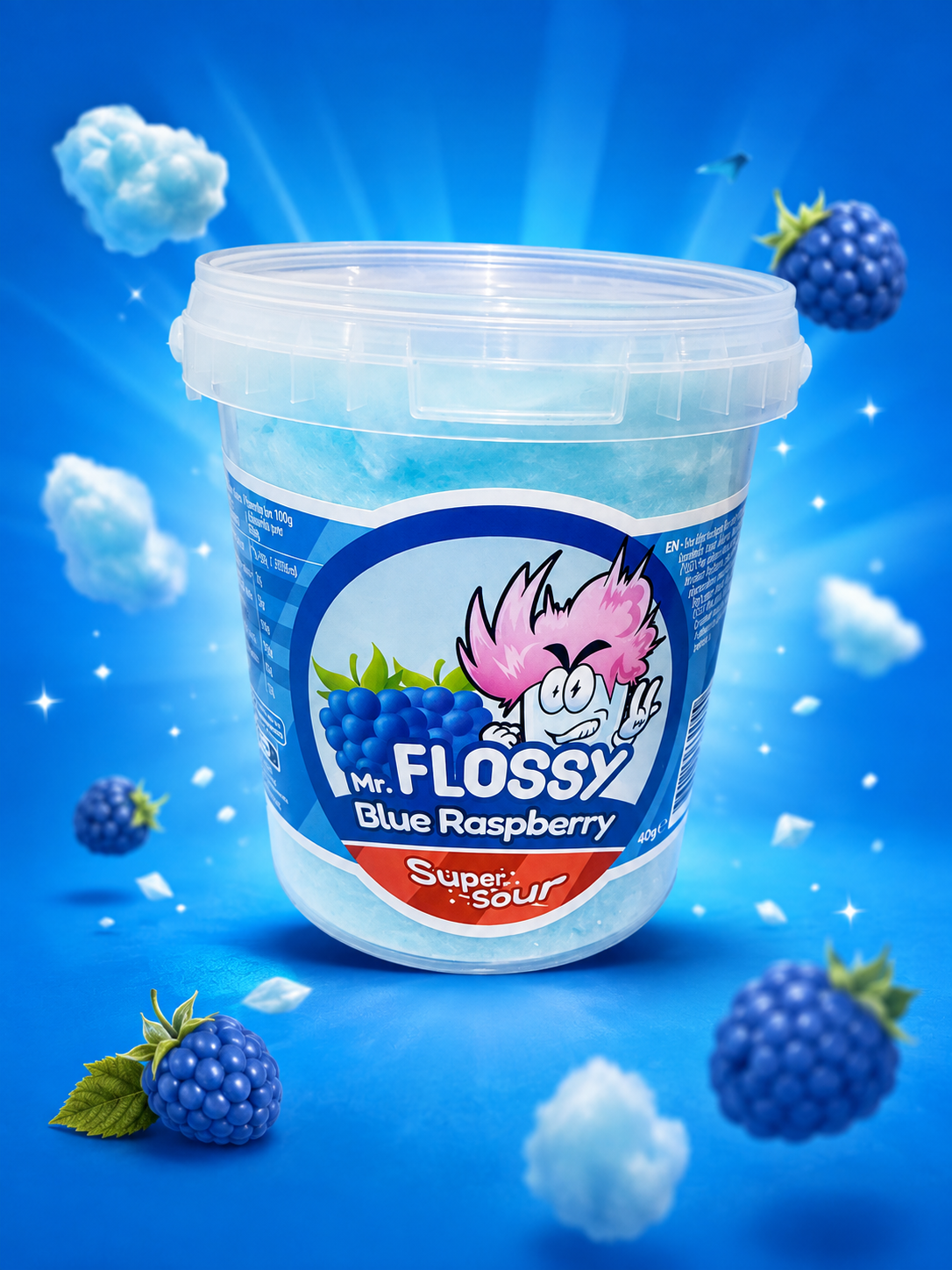 Barbe à papa blue raspberry